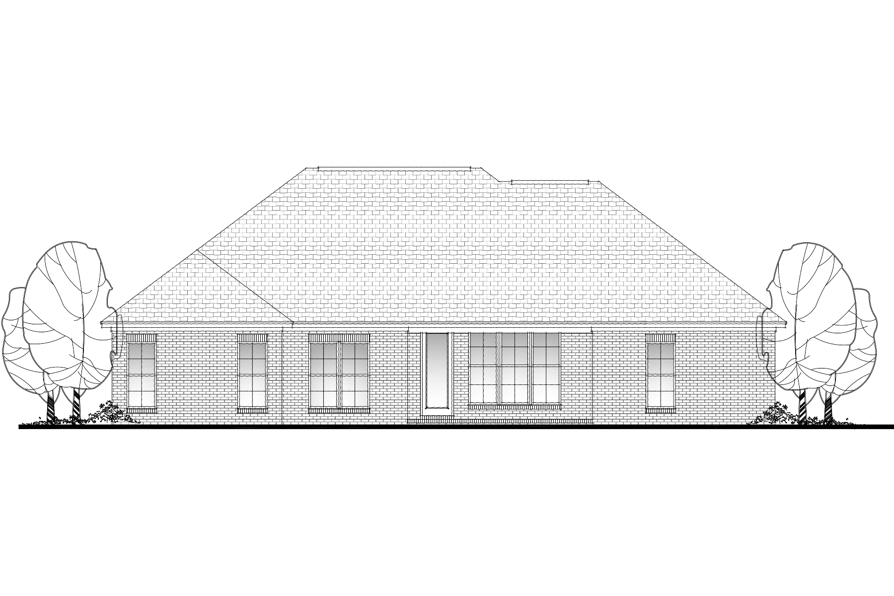 Home Plan Rear Elevation of this 4-Bedroom,1798 Sq Ft Plan -142-1078