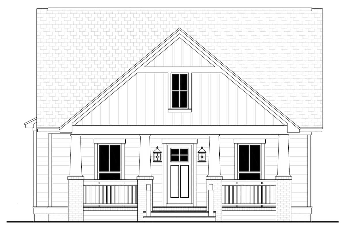 Home Plan Front Elevation of this 3-Bedroom,1800 Sq Ft Plan -142-1079
