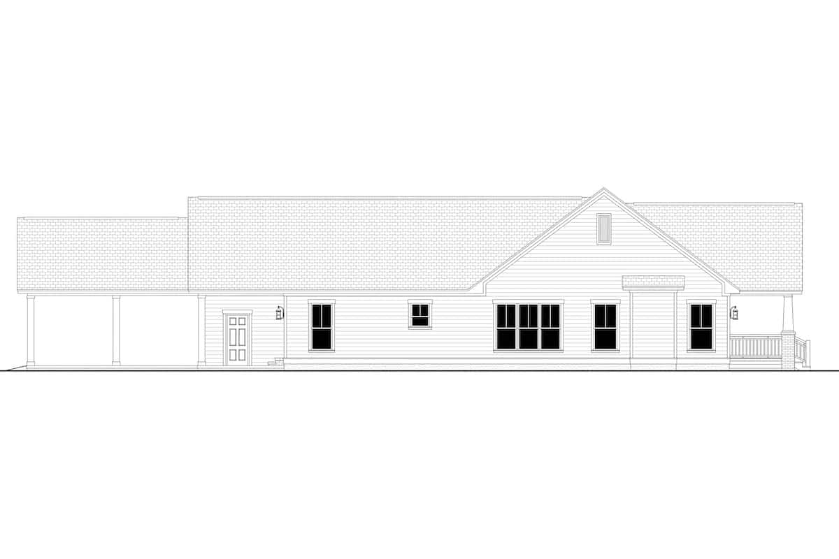 Home Plan Left Elevation of this 3-Bedroom,1800 Sq Ft Plan -142-1079