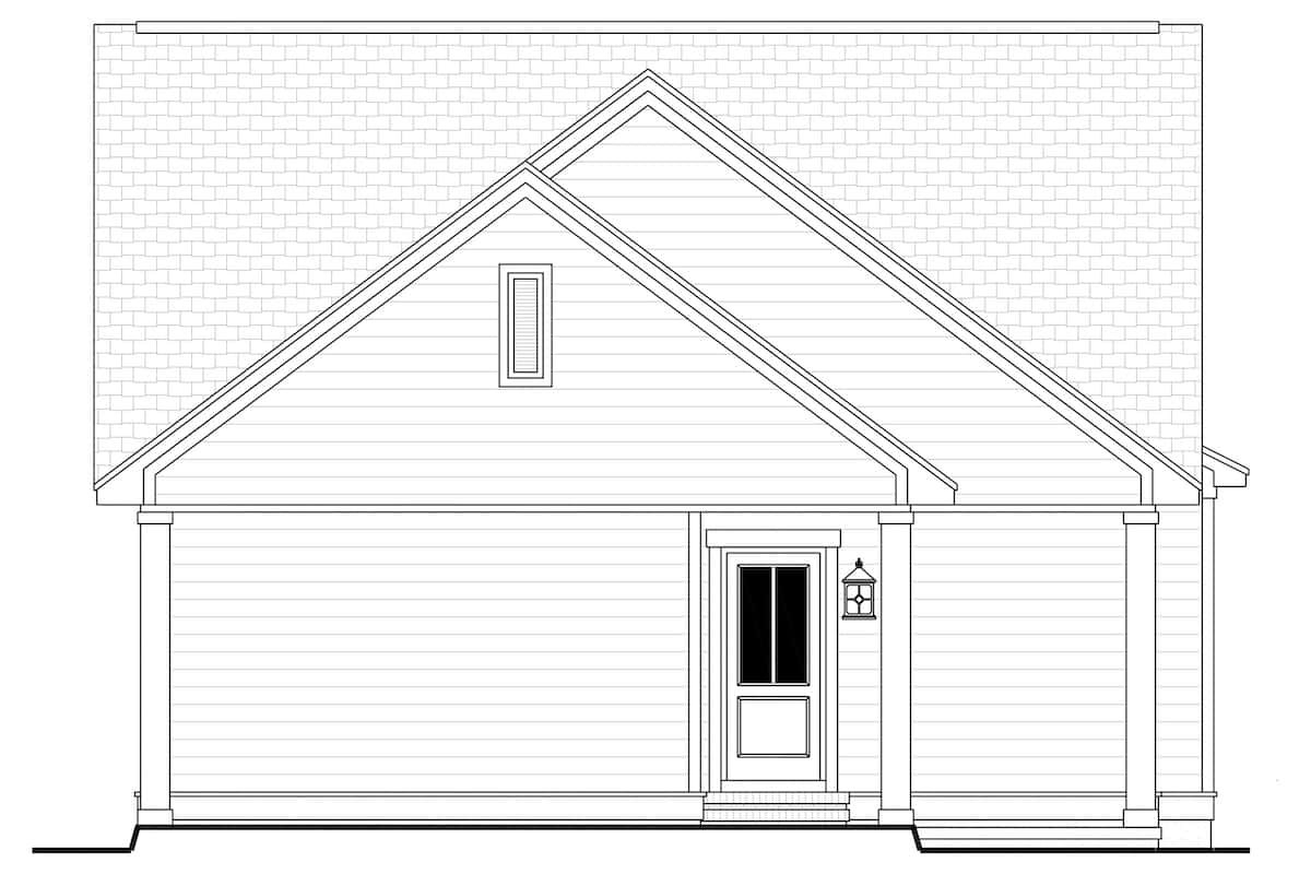 Home Plan Rear Elevation of this 3-Bedroom,1800 Sq Ft Plan -142-1079