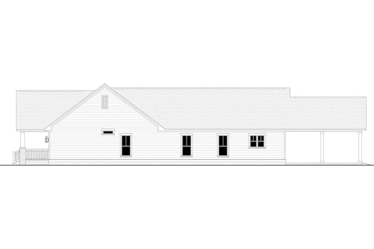 Home Plan Right Elevation of this 3-Bedroom,1800 Sq Ft Plan -142-1079