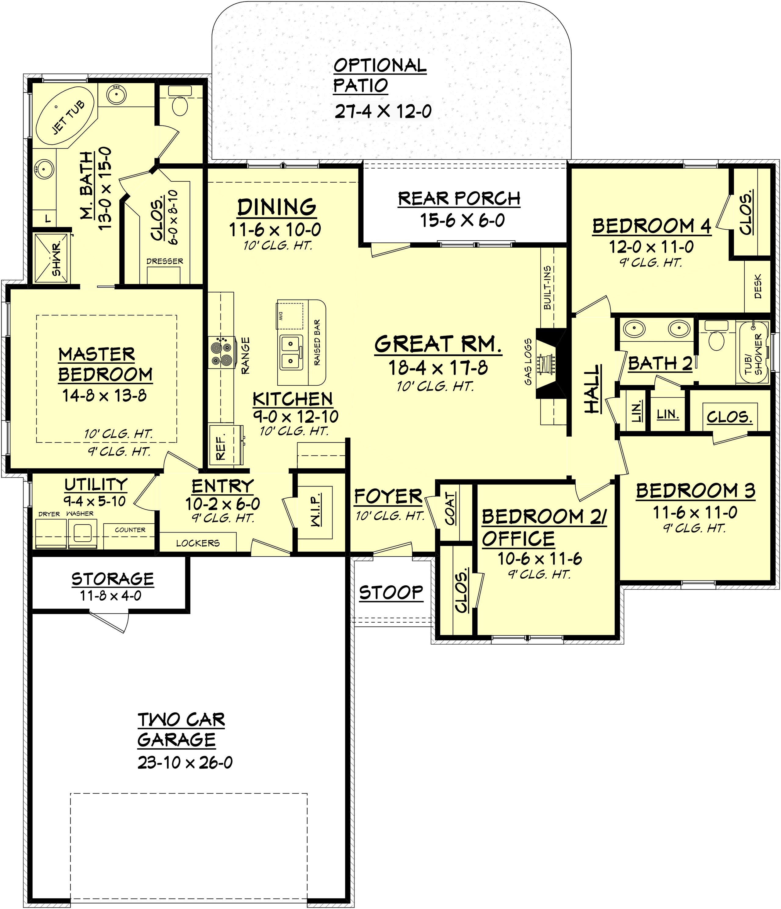 Floor Plan First Story of French Plan #142-1081