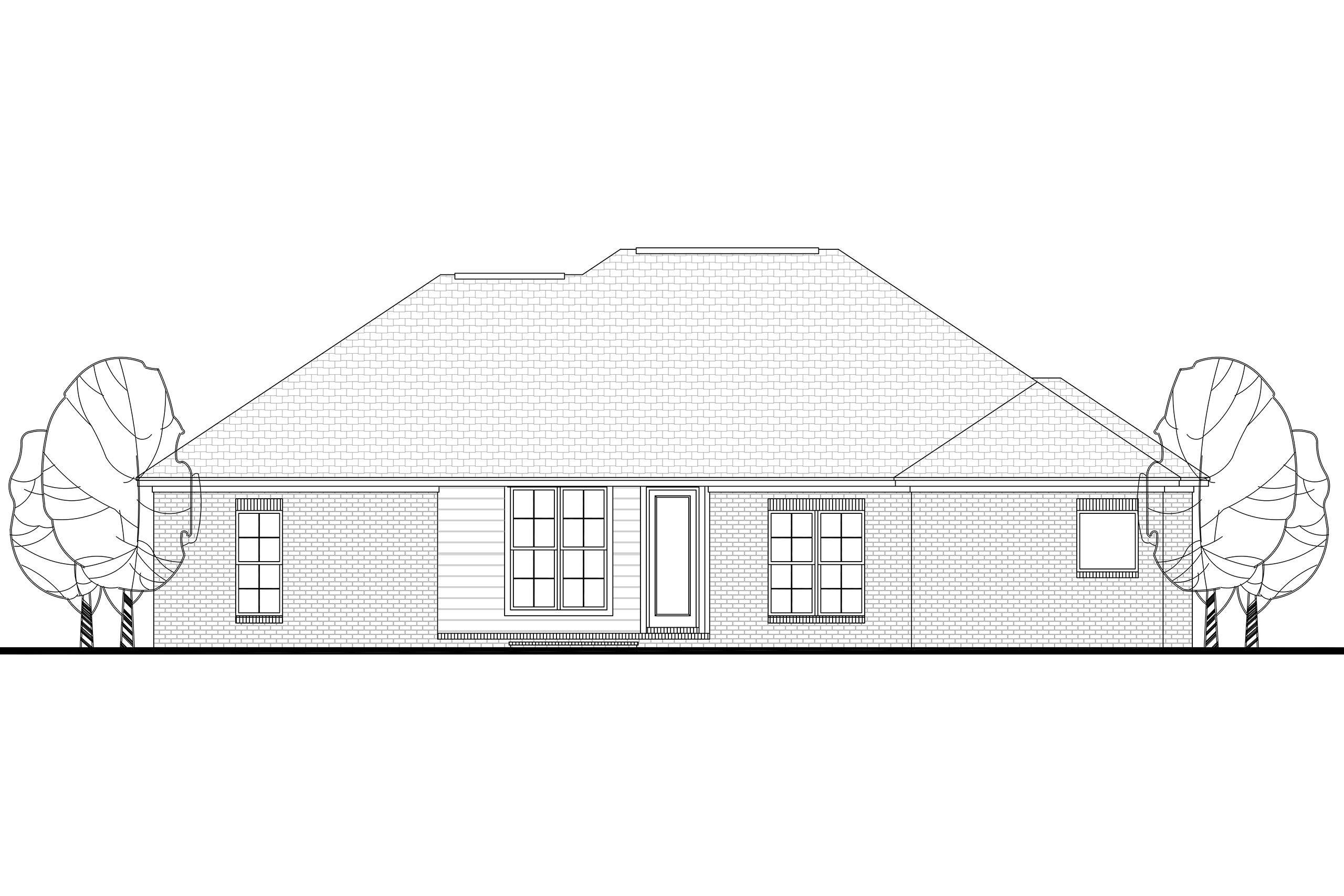 Home Plan Rear Elevation of this 4-Bedroom,1830 Sq Ft Plan -142-1081