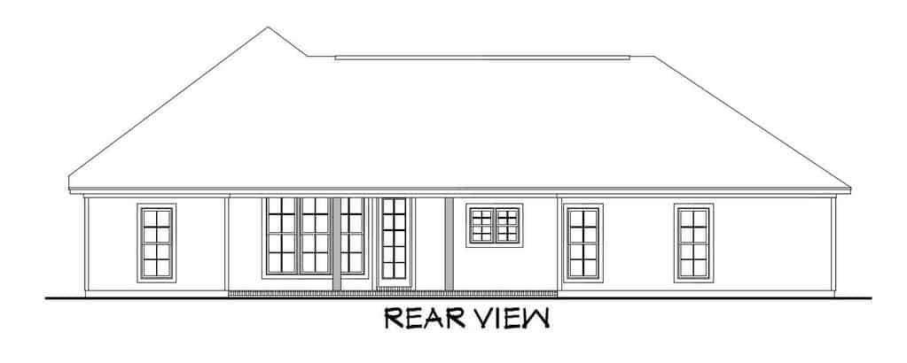 Home Plan Rear Elevation of this 3-Bedroom,1834 Sq Ft Plan -142-1082