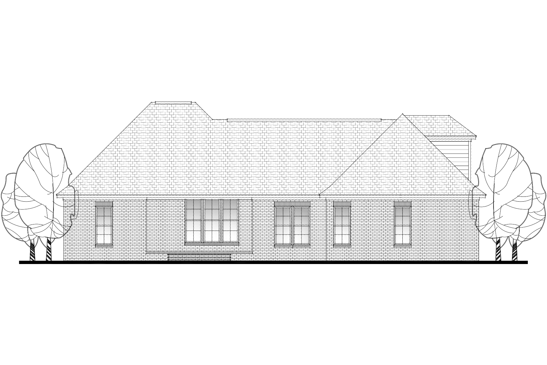 Home Plan Rear Elevation of this 3-Bedroom,1842 Sq Ft Plan -142-1083