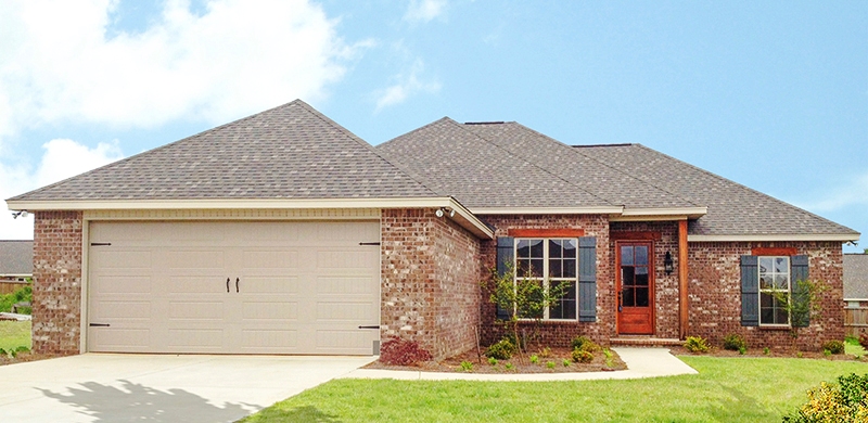 Front Elevation Photo of this Ranch Home (#142-1084) at The Plan Collection.