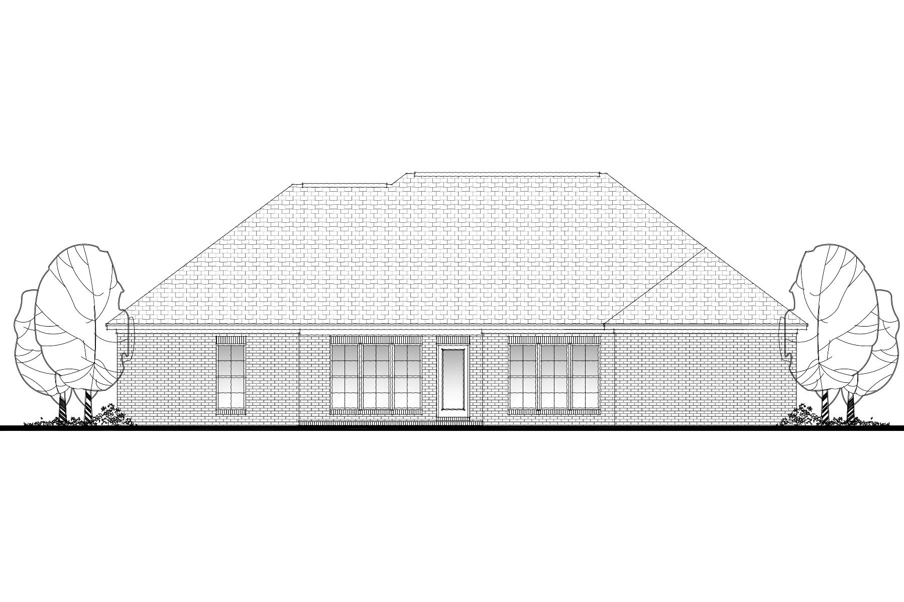 Home Plan Rear Elevation of this 4-Bedroom,1875 Sq Ft Plan -142-1087