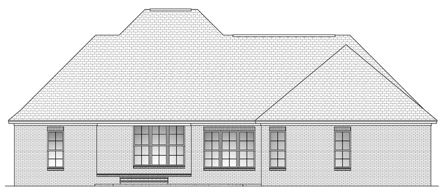 Home Plan Rear Elevation of this 3-Bedroom,1900 Sq Ft Plan -142-1088
