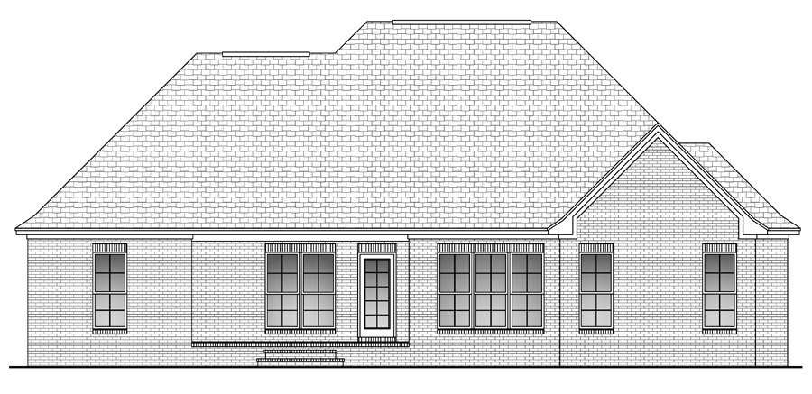 Home Plan Rear Elevation of this 3-Bedroom,2000 Sq Ft Plan -142-1091