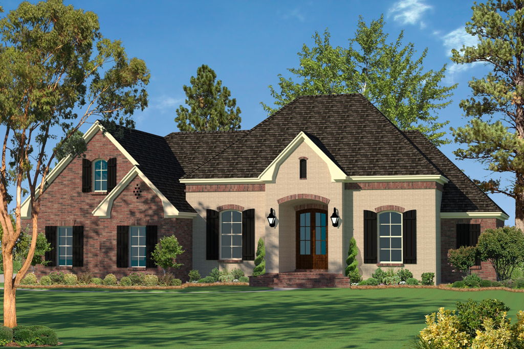 Front Elevation Photo of this Acadian House (#142-1094) at The Plan Collection.