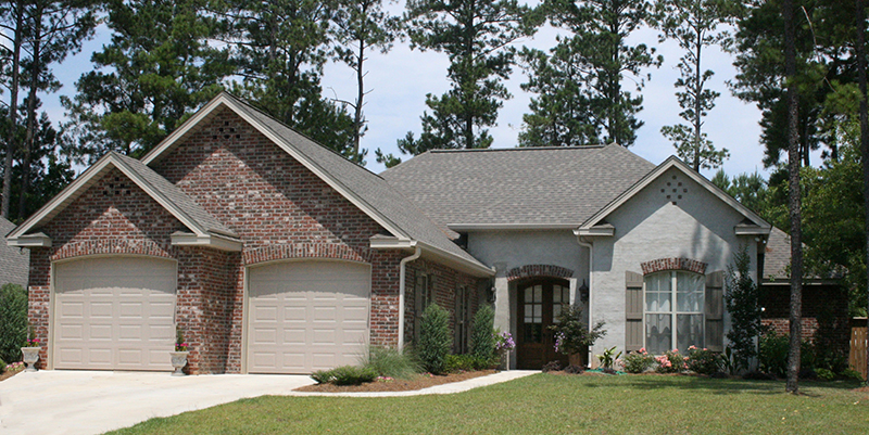 Front Elevation Photo of this Acadian House (#142-1095) at The Plan Collection.