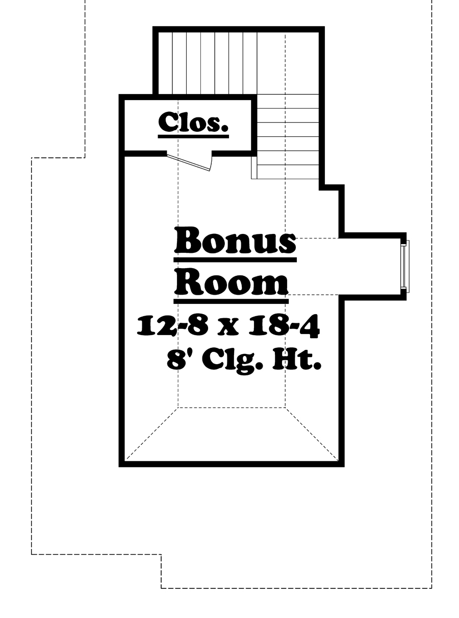 Floor Plan Bonus Room of Acadian Plan #142-1097