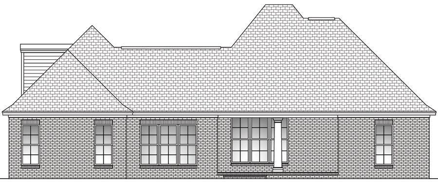Home Plan Rear Elevation of this 3-Bedroom,2200 Sq Ft Plan -142-1097