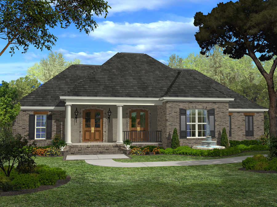 Front Elevation Photo of this European House (#142-1098) at The Plan Collection.