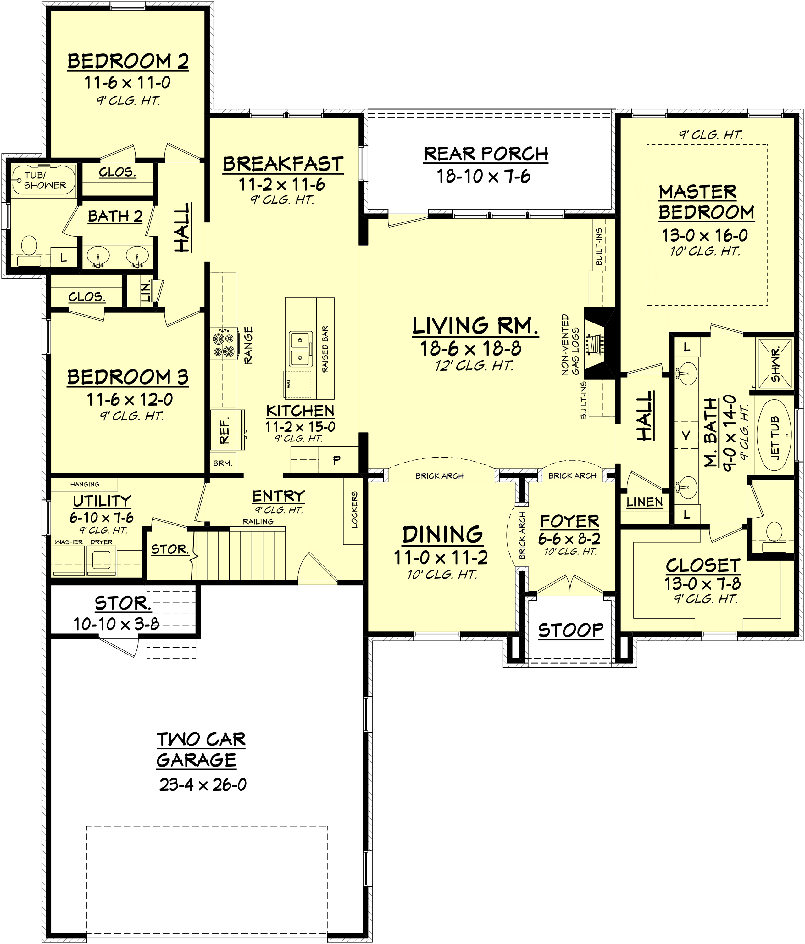 Floor Plan First Story of French Plan #142-1099