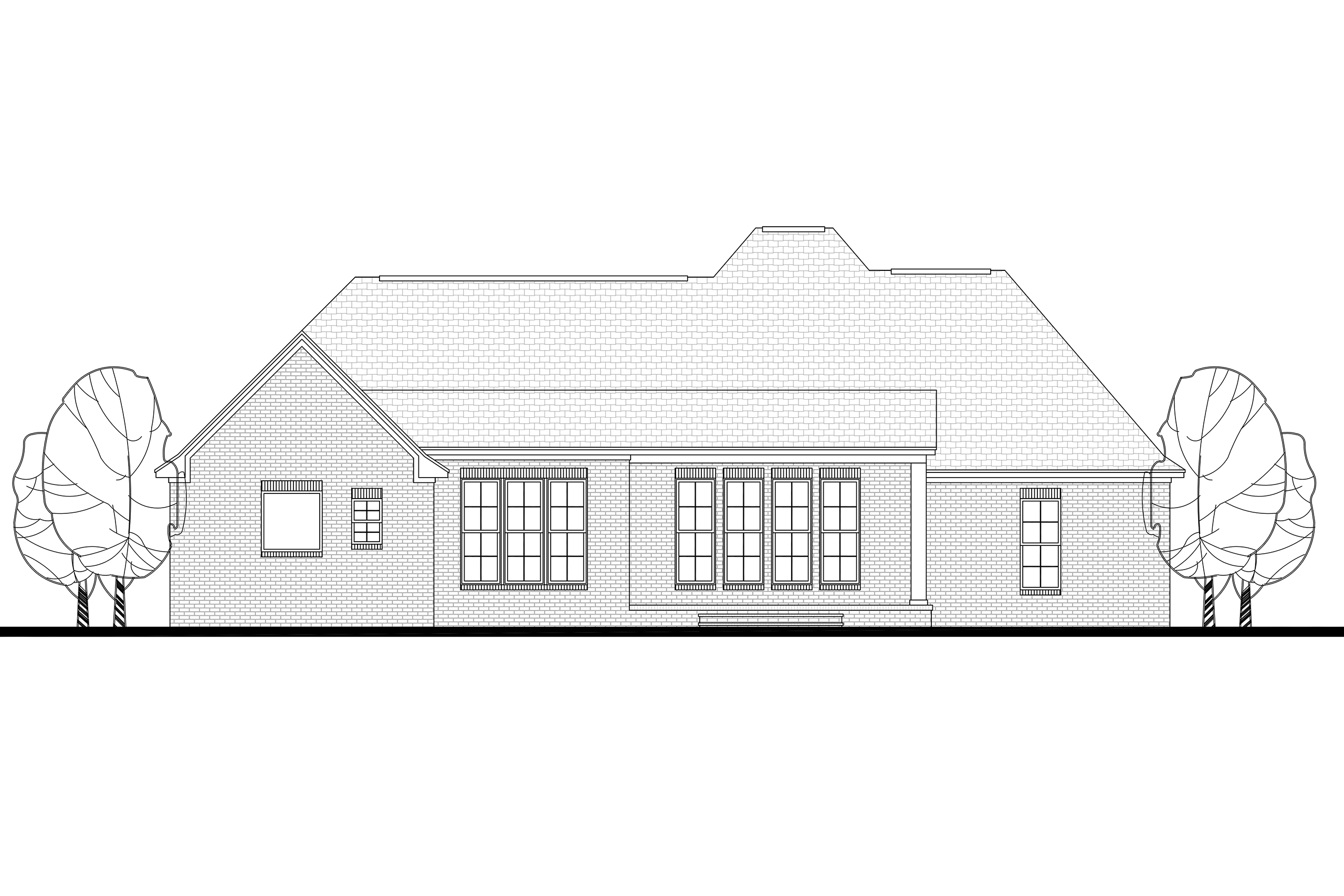 Home Plan Rear Elevation of this 4-Bedroom,2480 Sq Ft Plan -142-1100
