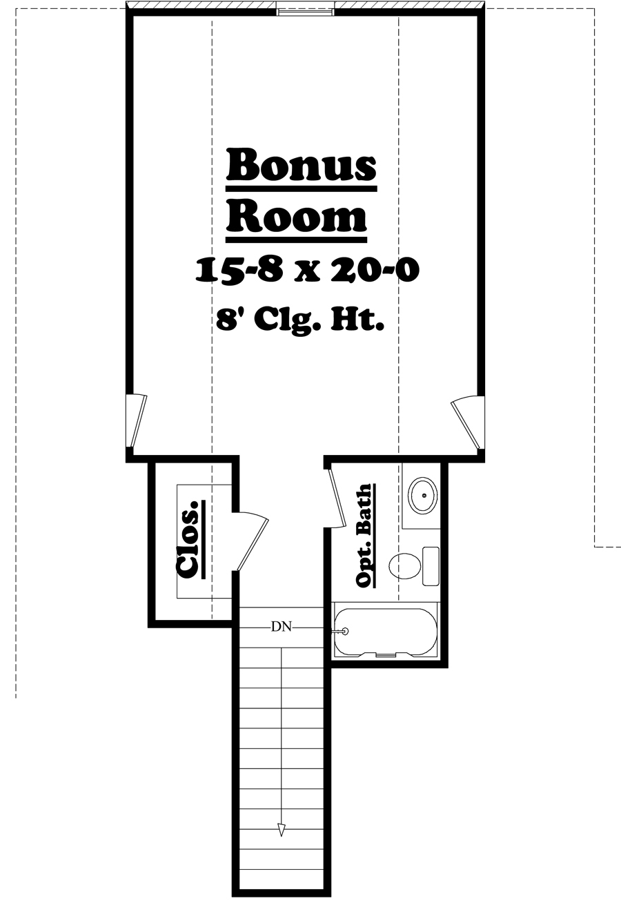 Floor Plan Bonus Room of French Plan #142-1103