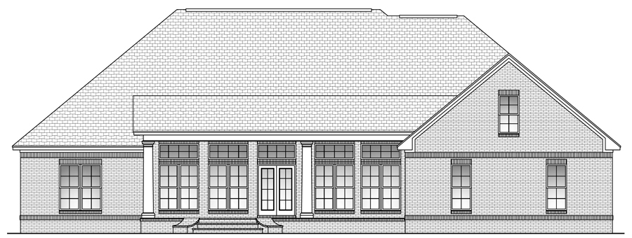 Home Plan Rear Elevation of this 4-Bedroom,2900 Sq Ft Plan -142-1103