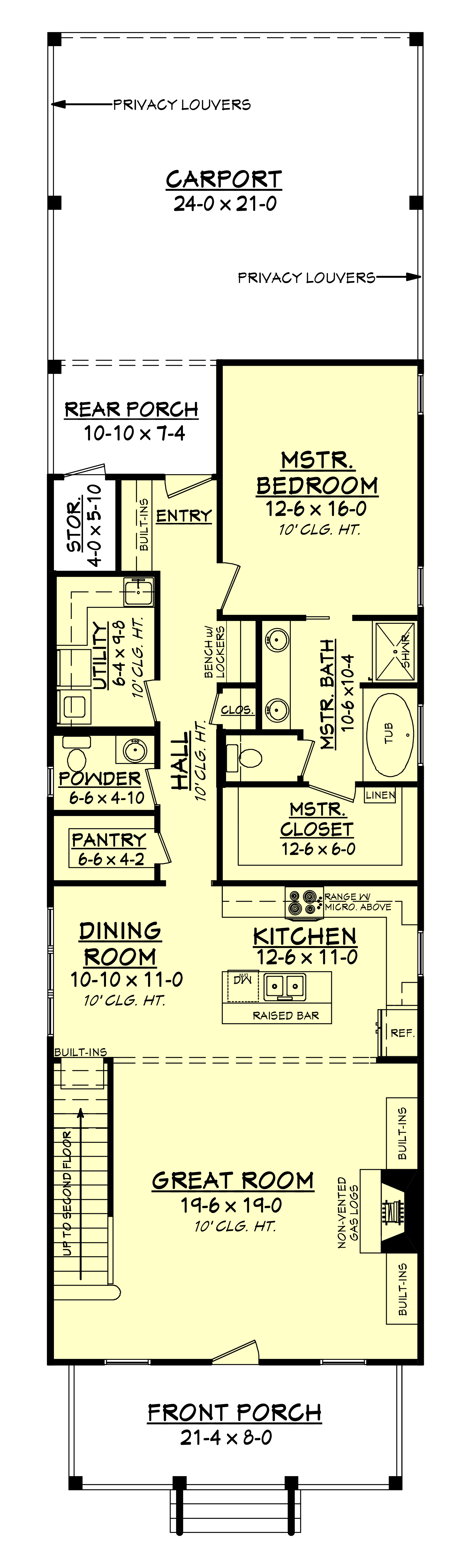 Floor Plan First Story of Cottage Plan #142-1122