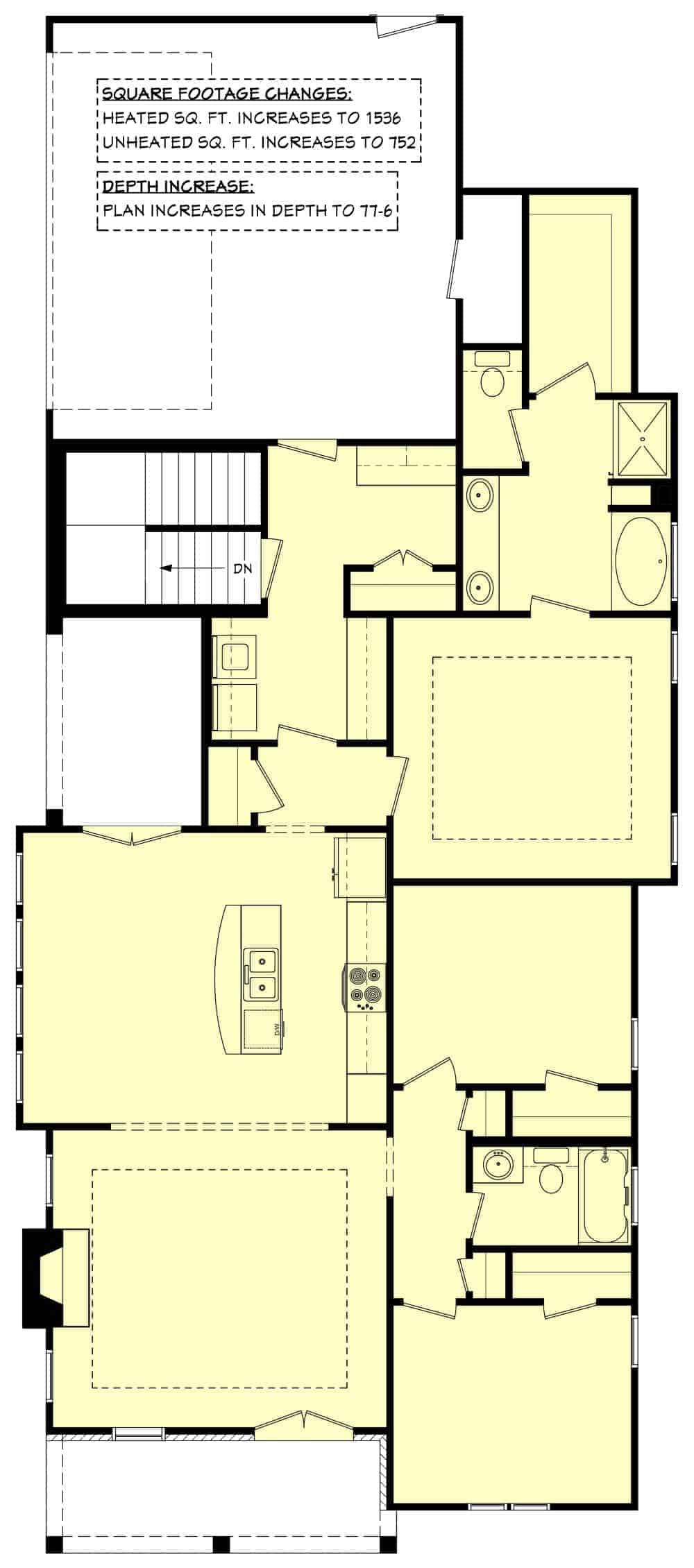 Basement of Cottage Plan #142-1123