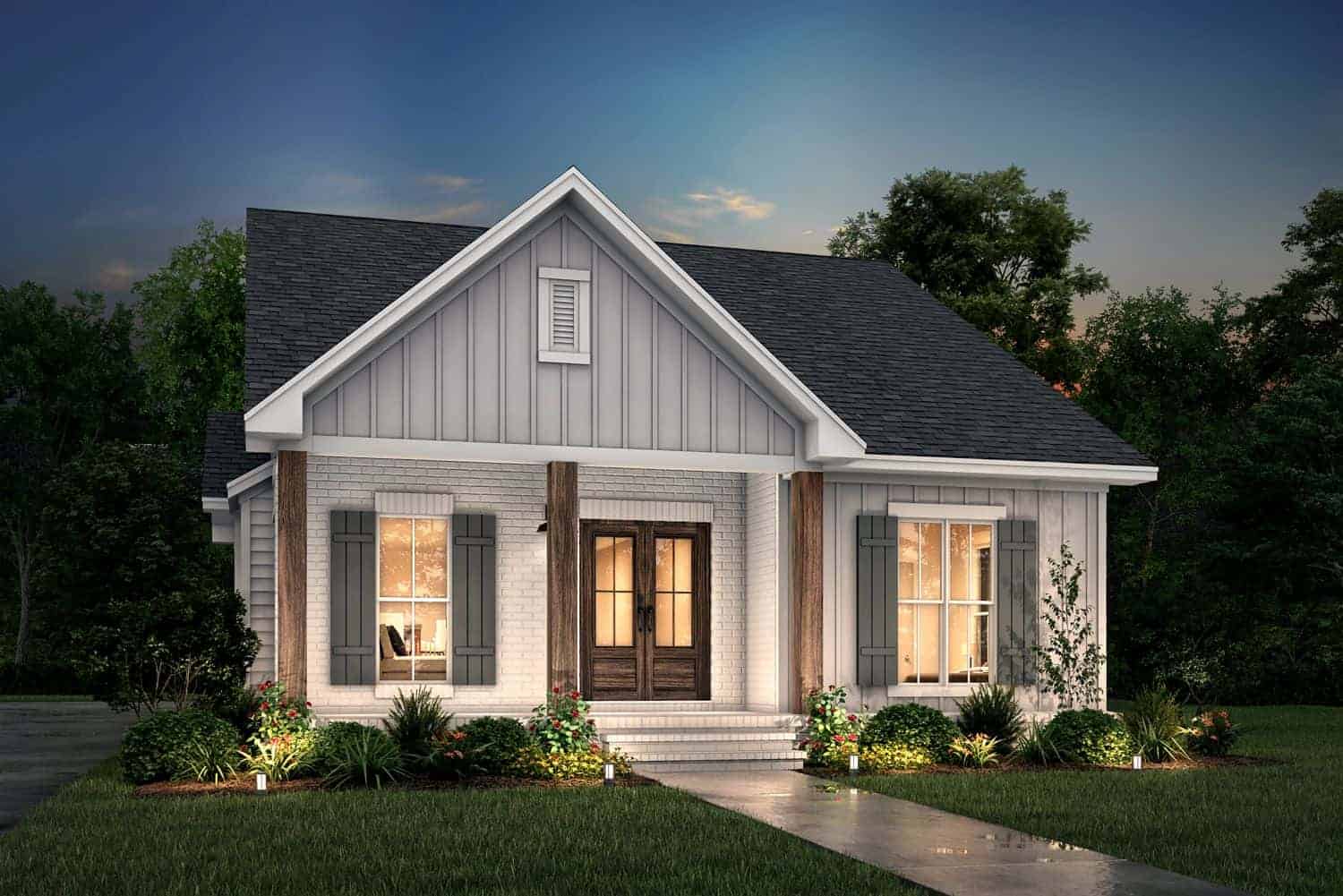 Front View of this 3-Bedroom, 1450 Sq Ft Plan - 142-1123