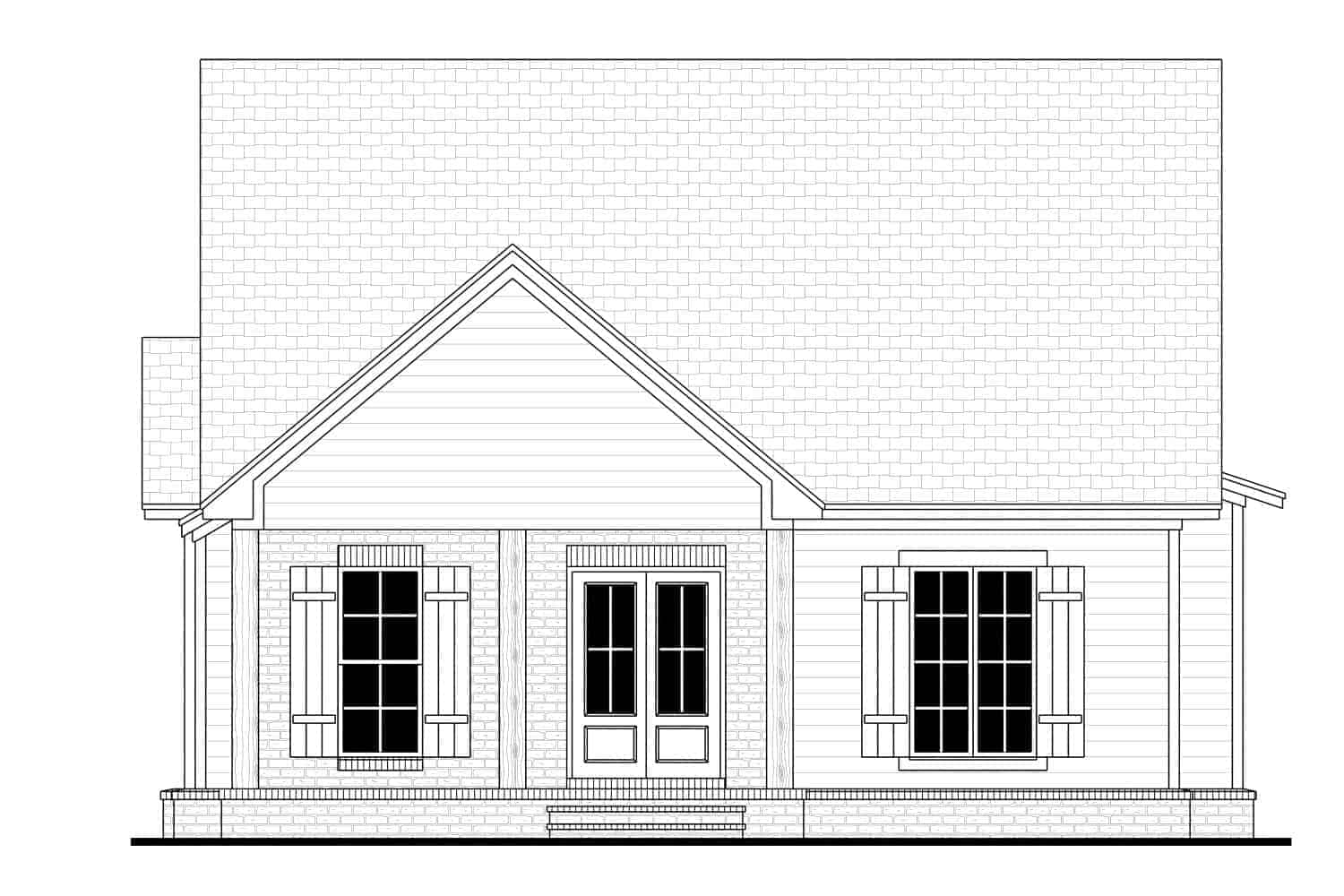 Home Plan Front Elevation of this 3-Bedroom,1450 Sq Ft Plan -142-1123