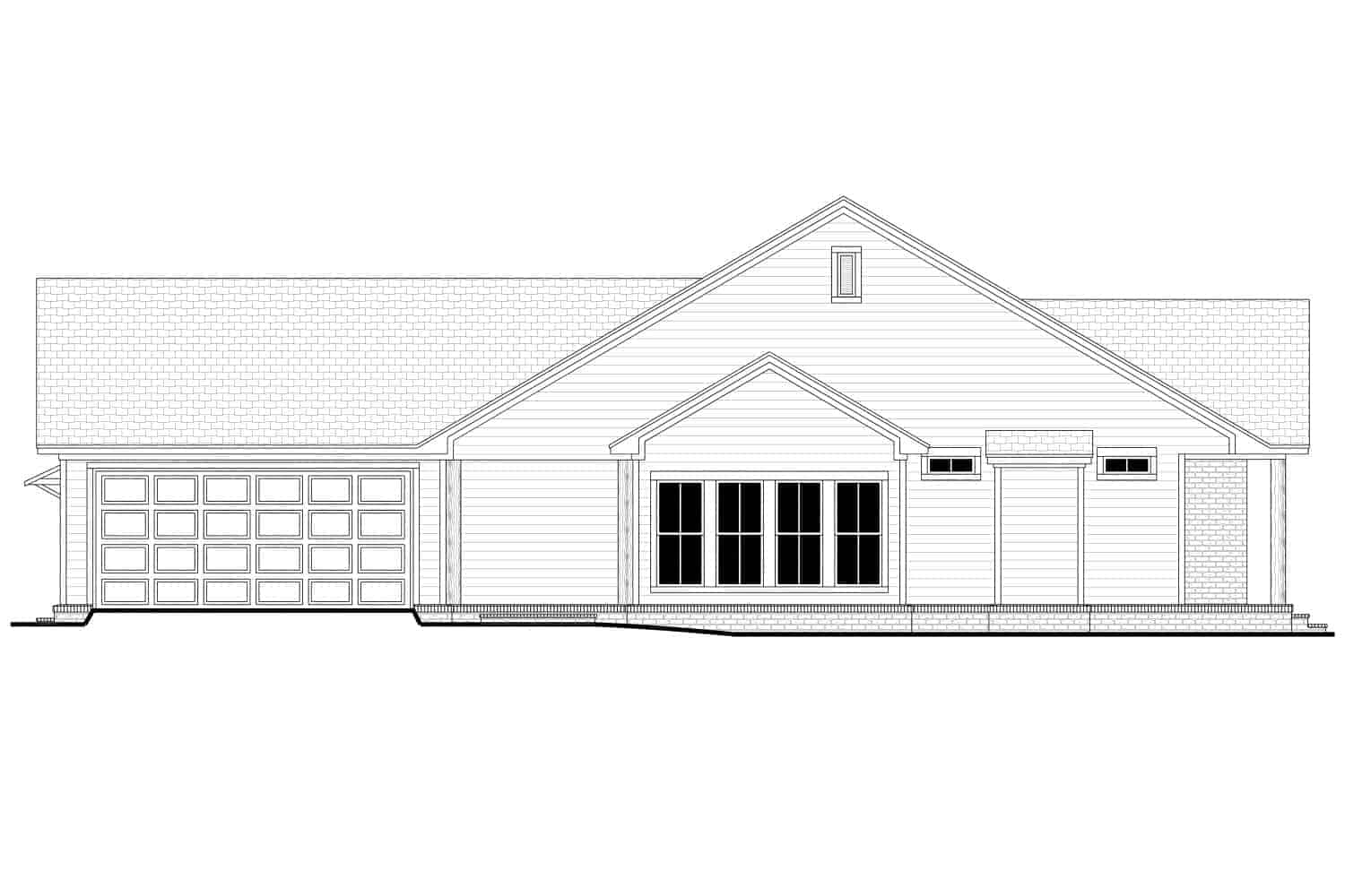 Home Plan Left Elevation of this 3-Bedroom,1450 Sq Ft Plan -142-1123