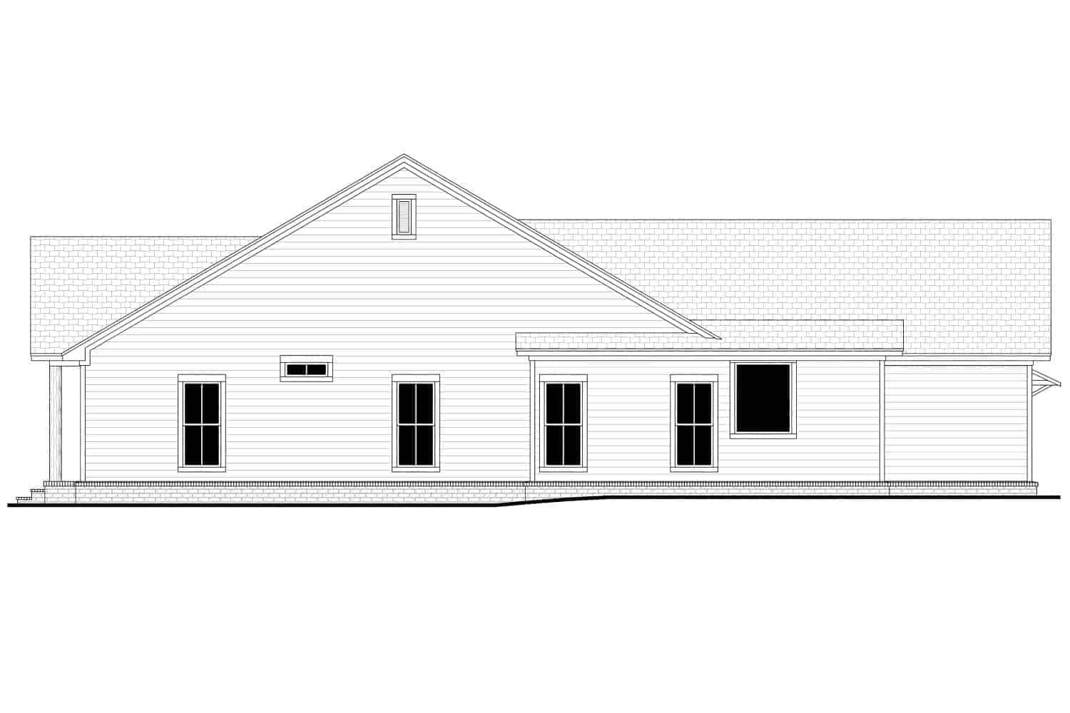 Home Plan Right Elevation of this 3-Bedroom,1450 Sq Ft Plan -142-1123