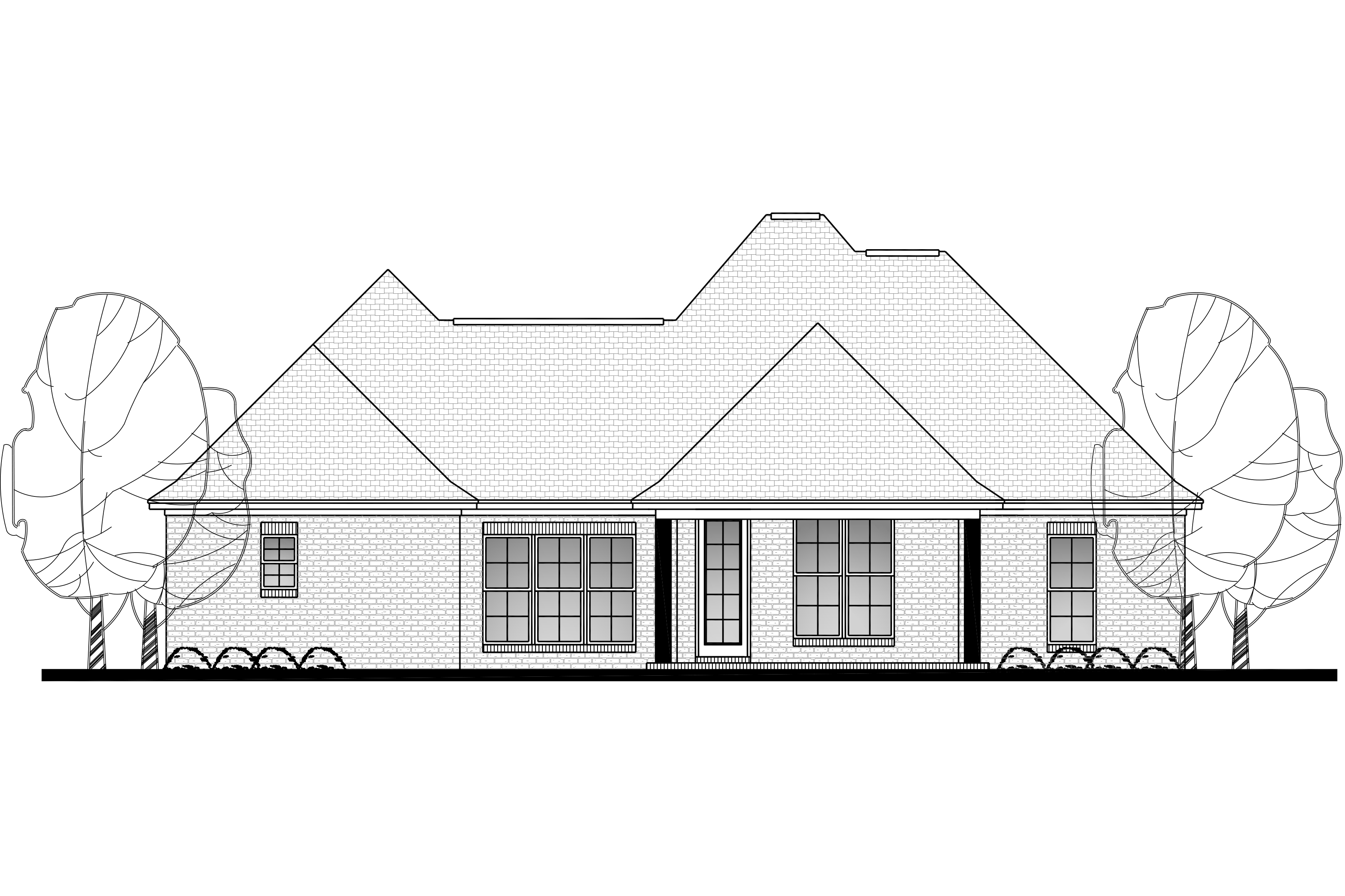 Home Plan Rear Elevation of this 3-Bedroom,1937 Sq Ft Plan -142-1124