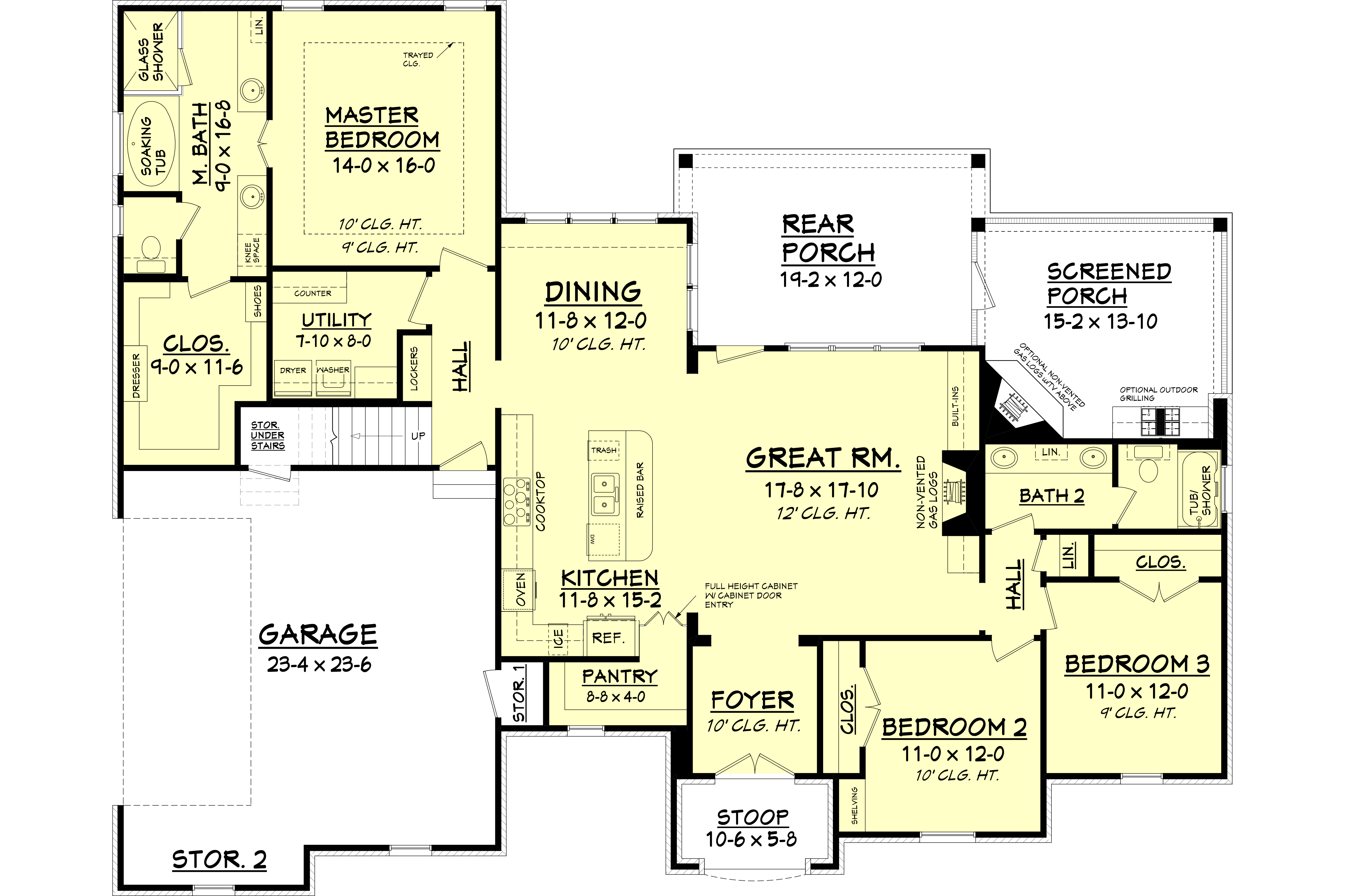 Floor Plan First Story of Country Plan #142-1126
