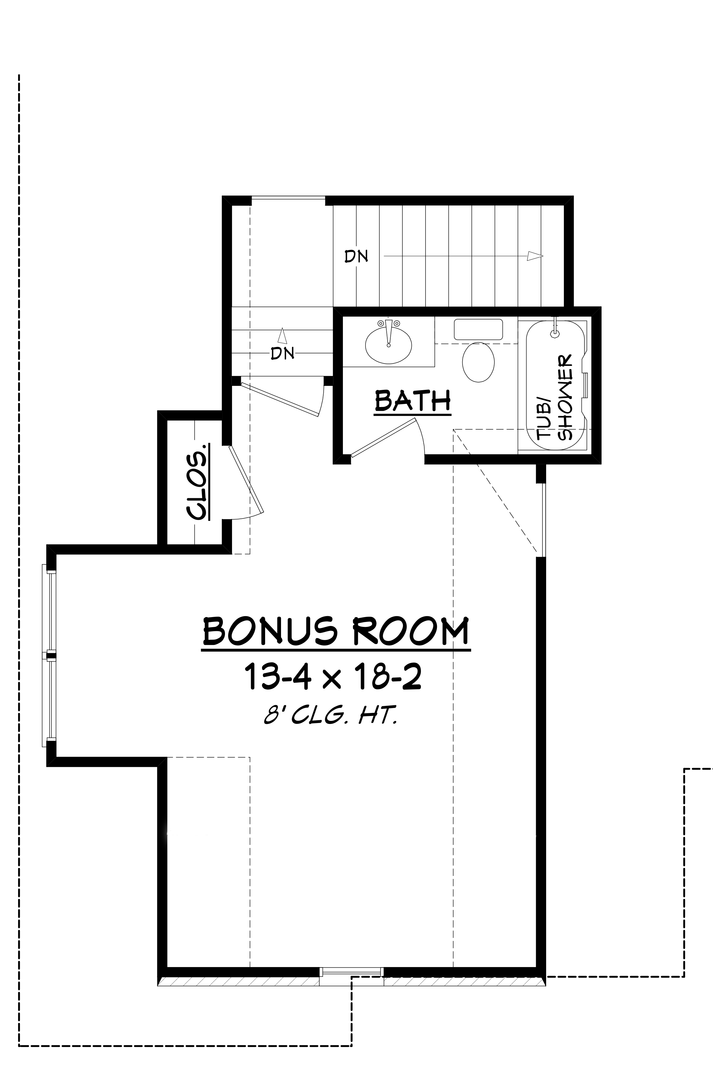 Floor Plan Bonus Room of Country Plan #142-1126