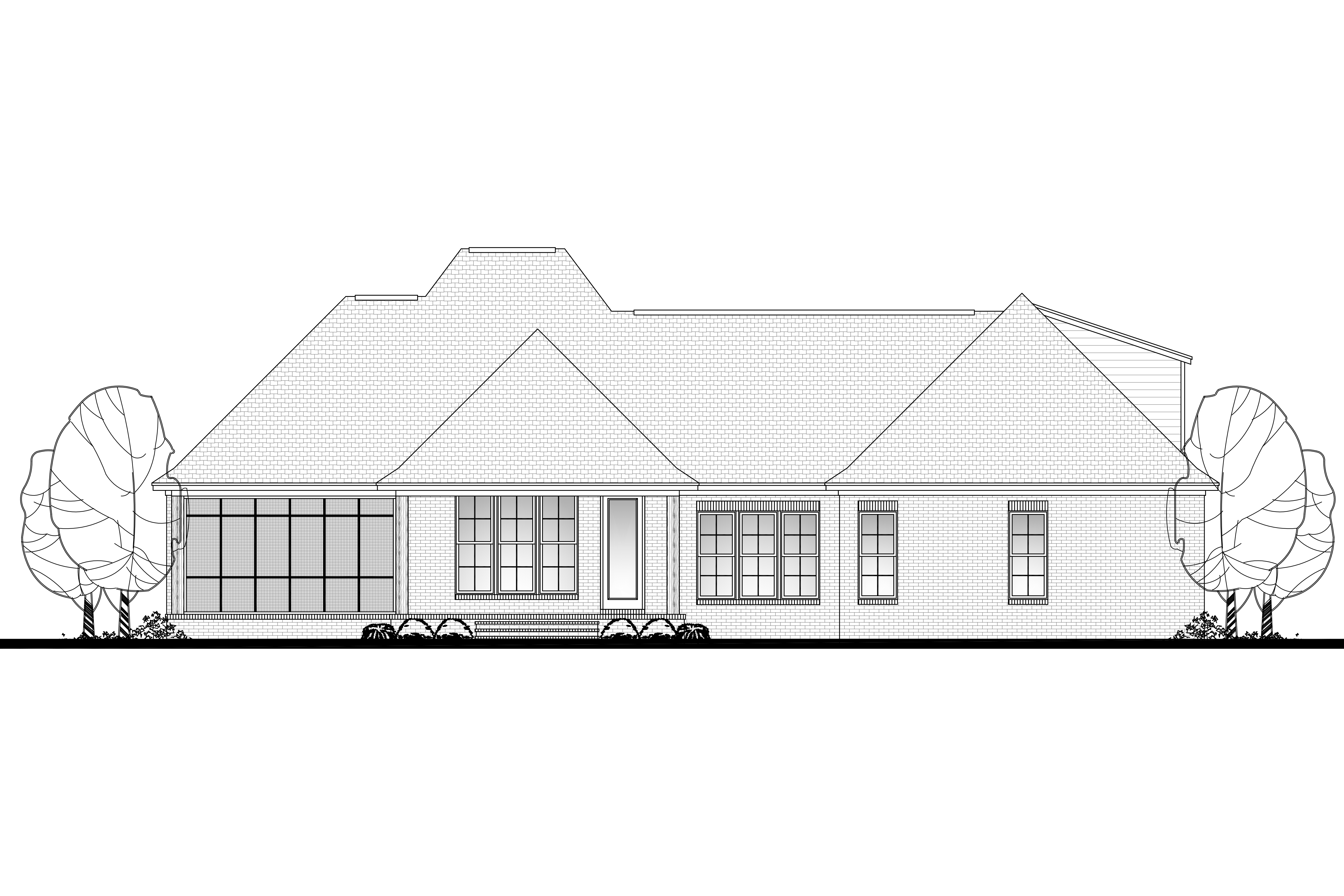 Home Plan Rear Elevation of this 3-Bedroom,1953 Sq Ft Plan -142-1126