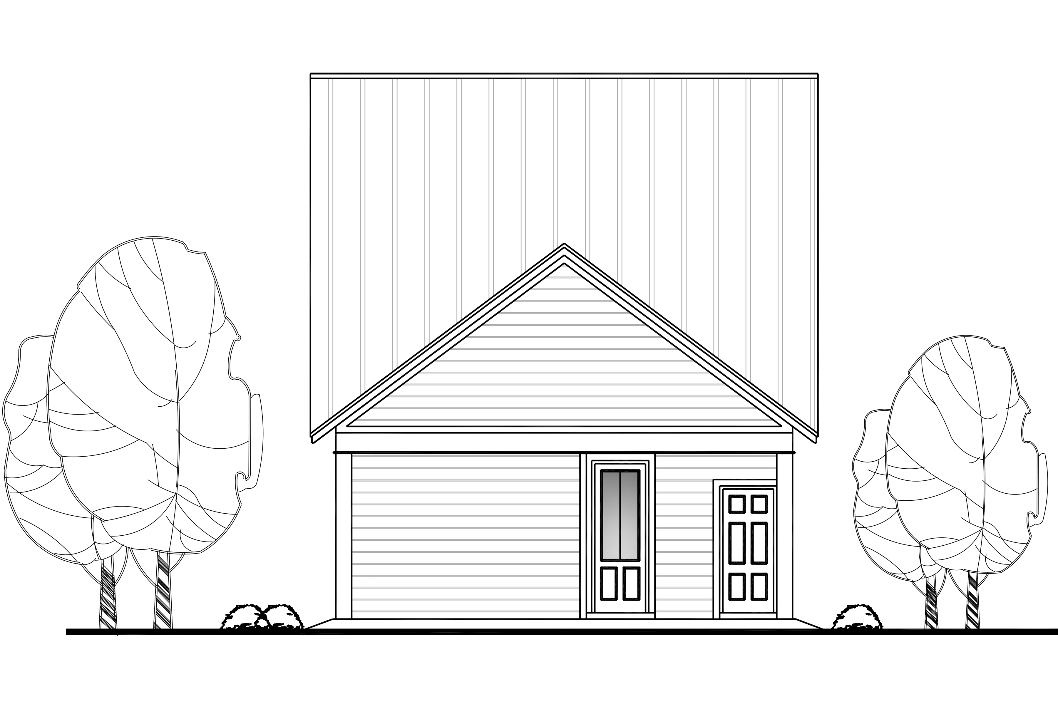 Home Plan Rear Elevation of this 4-Bedroom,2184 Sq Ft Plan -142-1128
