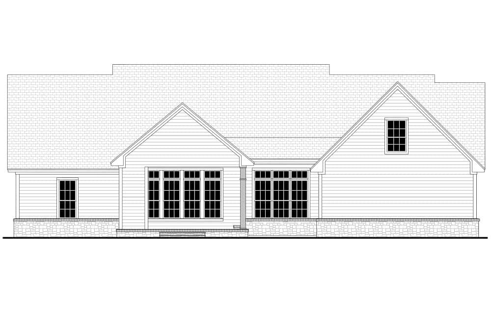 Home Plan Rear Elevation of this 4-Bedroom,2420 Sq Ft Plan -142-1131