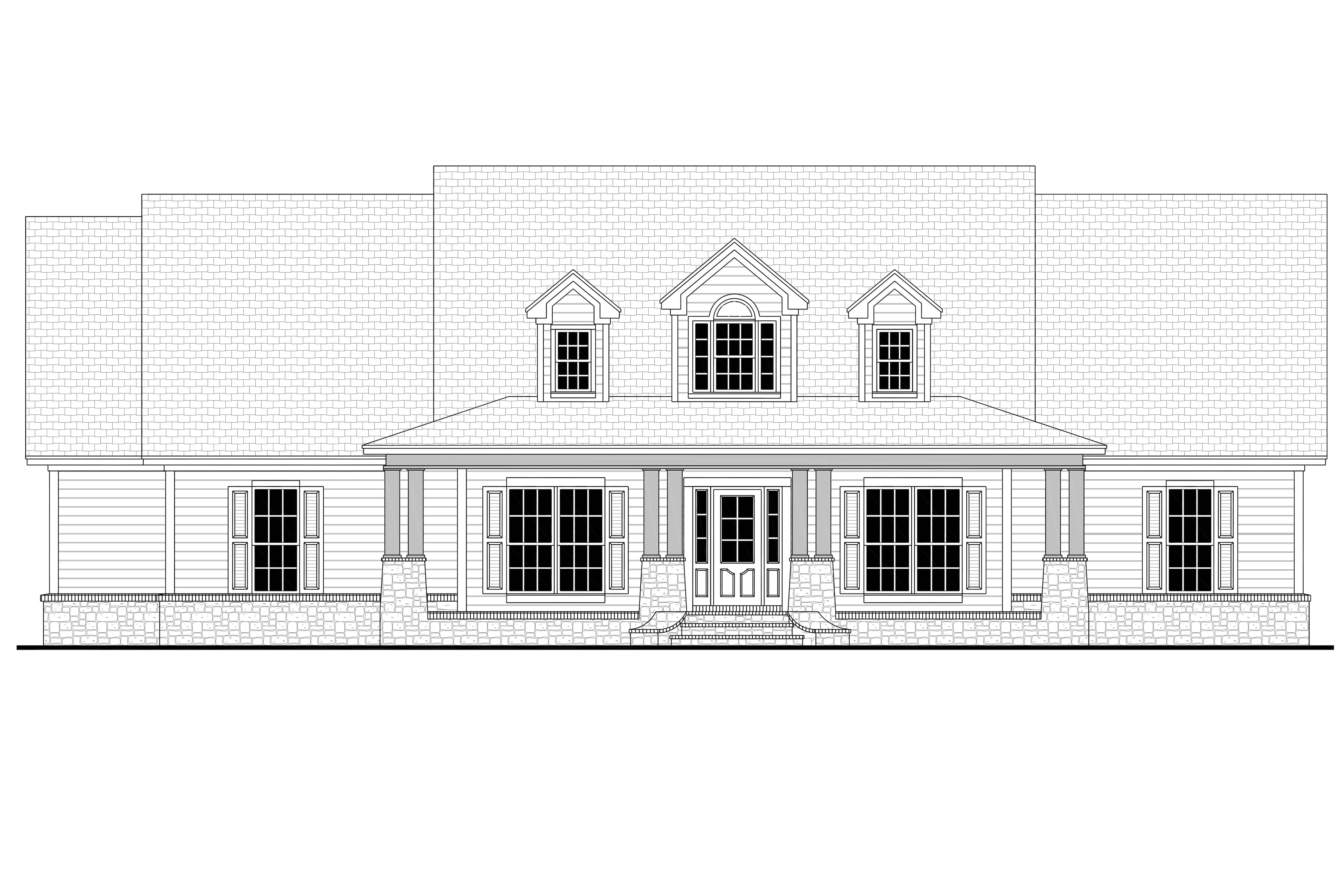 Home Plan Front Elevation of this 4-Bedroom,2420 Sq Ft Plan -142-1131