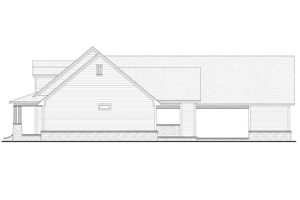 Home Plan Right Elevation of this 4-Bedroom,2420 Sq Ft Plan -142-1131