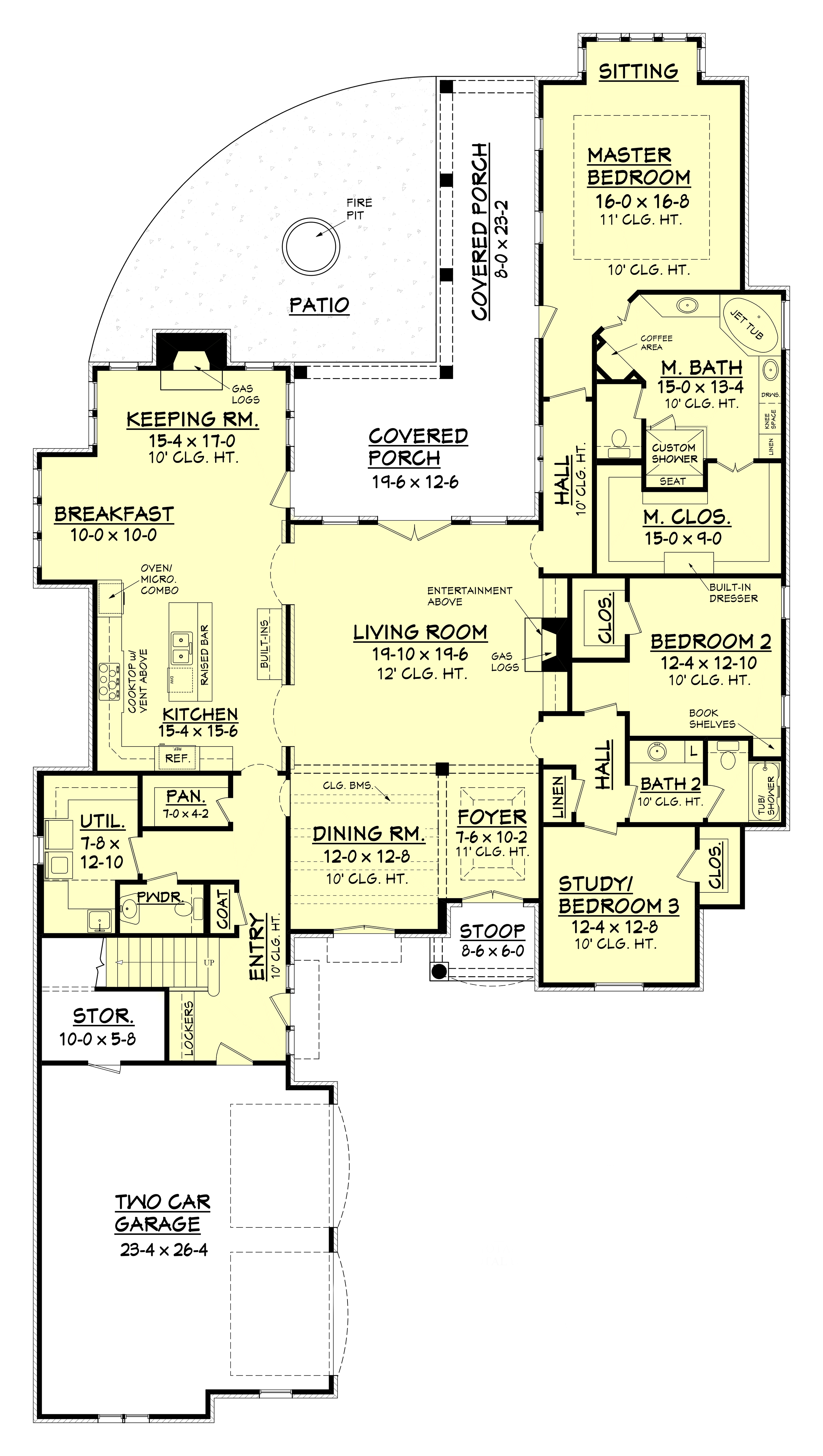 Floor Plan First Story of European Plan #142-1134