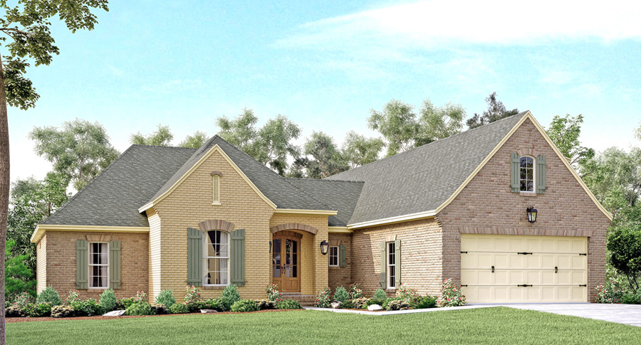 Front elevation of Country home (ThePlanCollection: House Plan #142-1136)