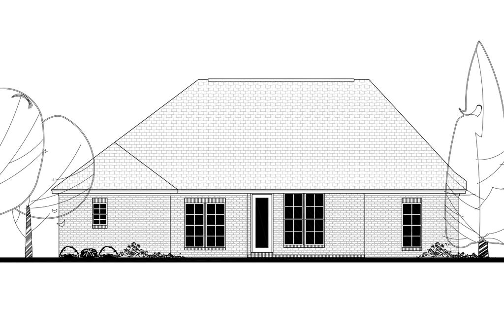Home Plan Rear Elevation of this 3-Bedroom,1826 Sq Ft Plan -142-1137