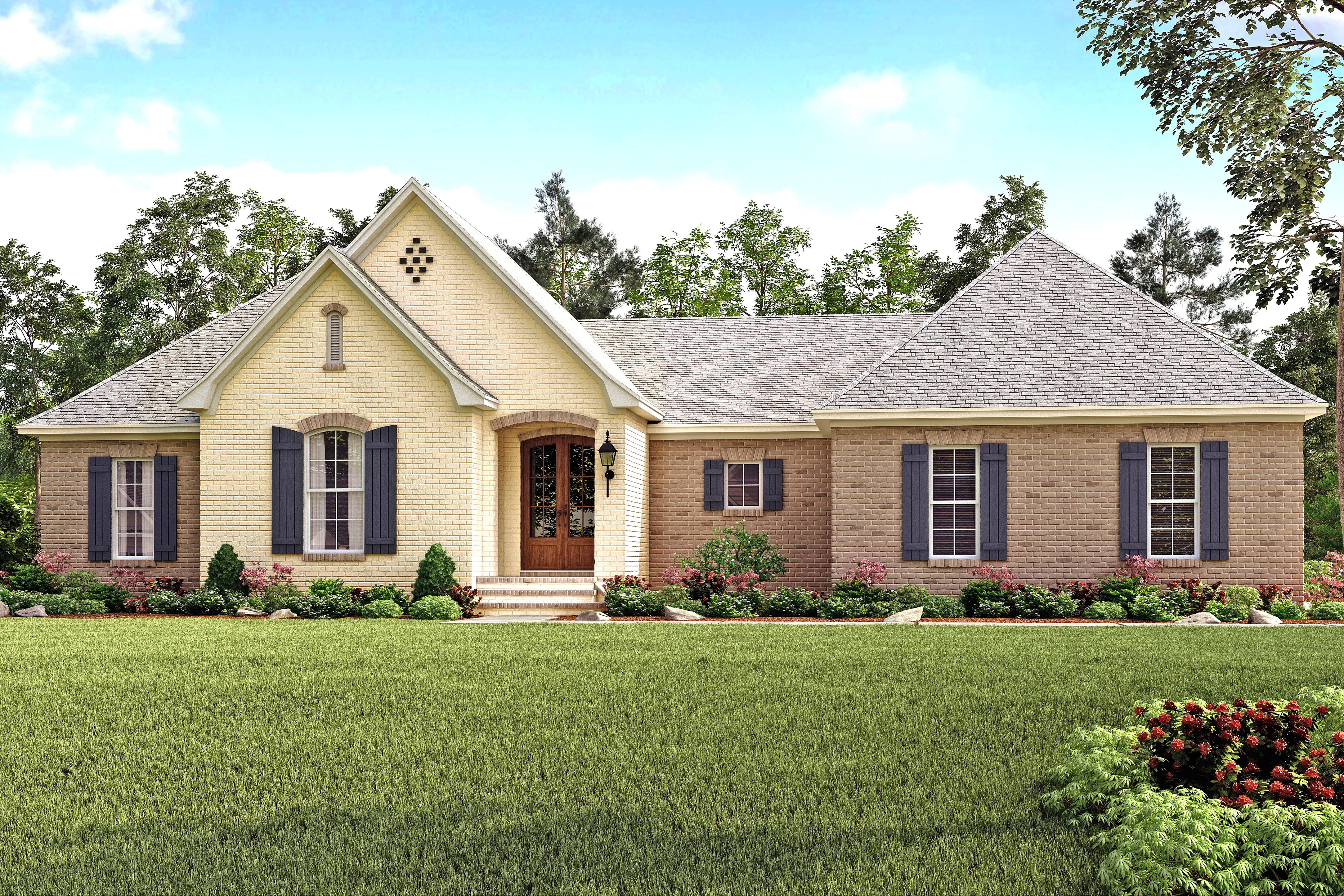Front elevation of Country home (ThePlanCollection: House Plan #142-1138)