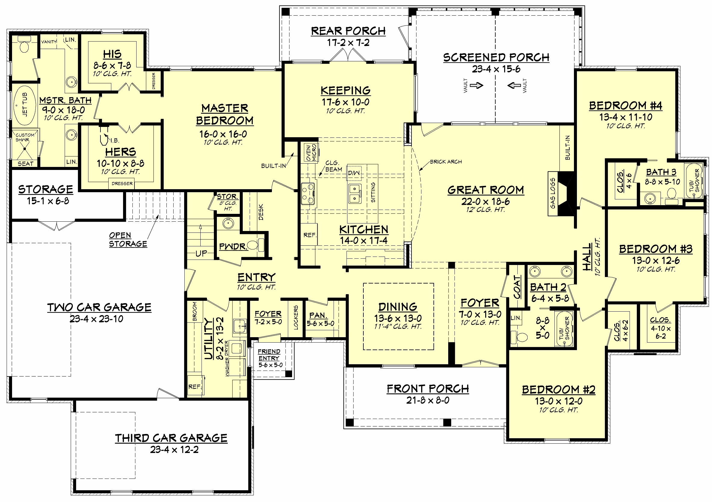 Floor Plan First Story of French Plan #142-1139
