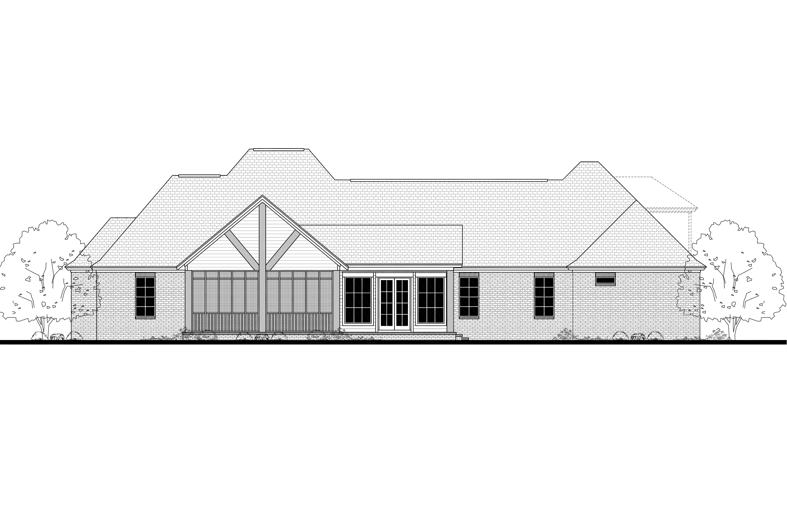 Home Plan Rear Elevation of this 4-Bedroom,3195 Sq Ft Plan -142-1139