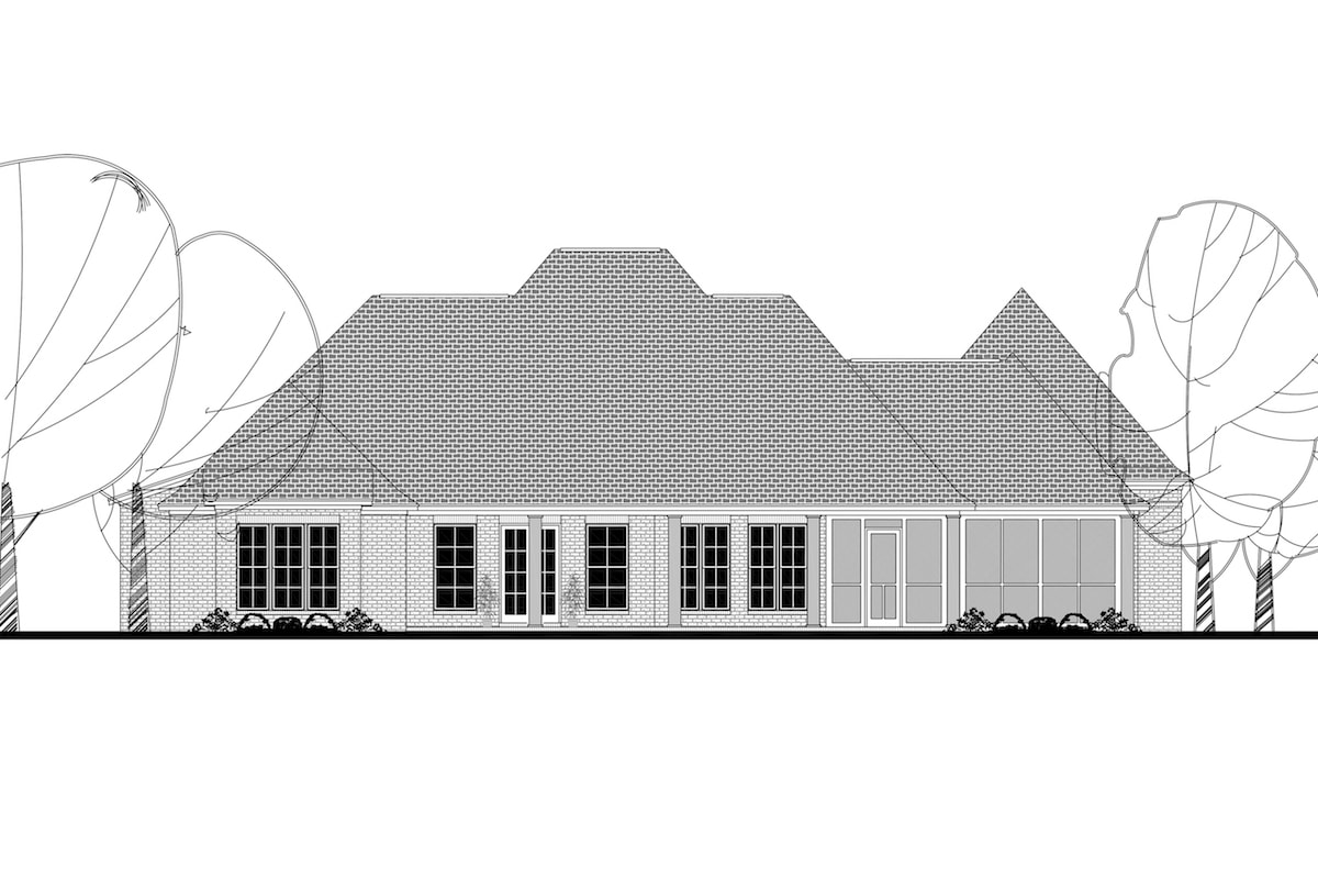 Home Plan Rear Elevation of this 4-Bedroom,3360 Sq Ft Plan -142-1140