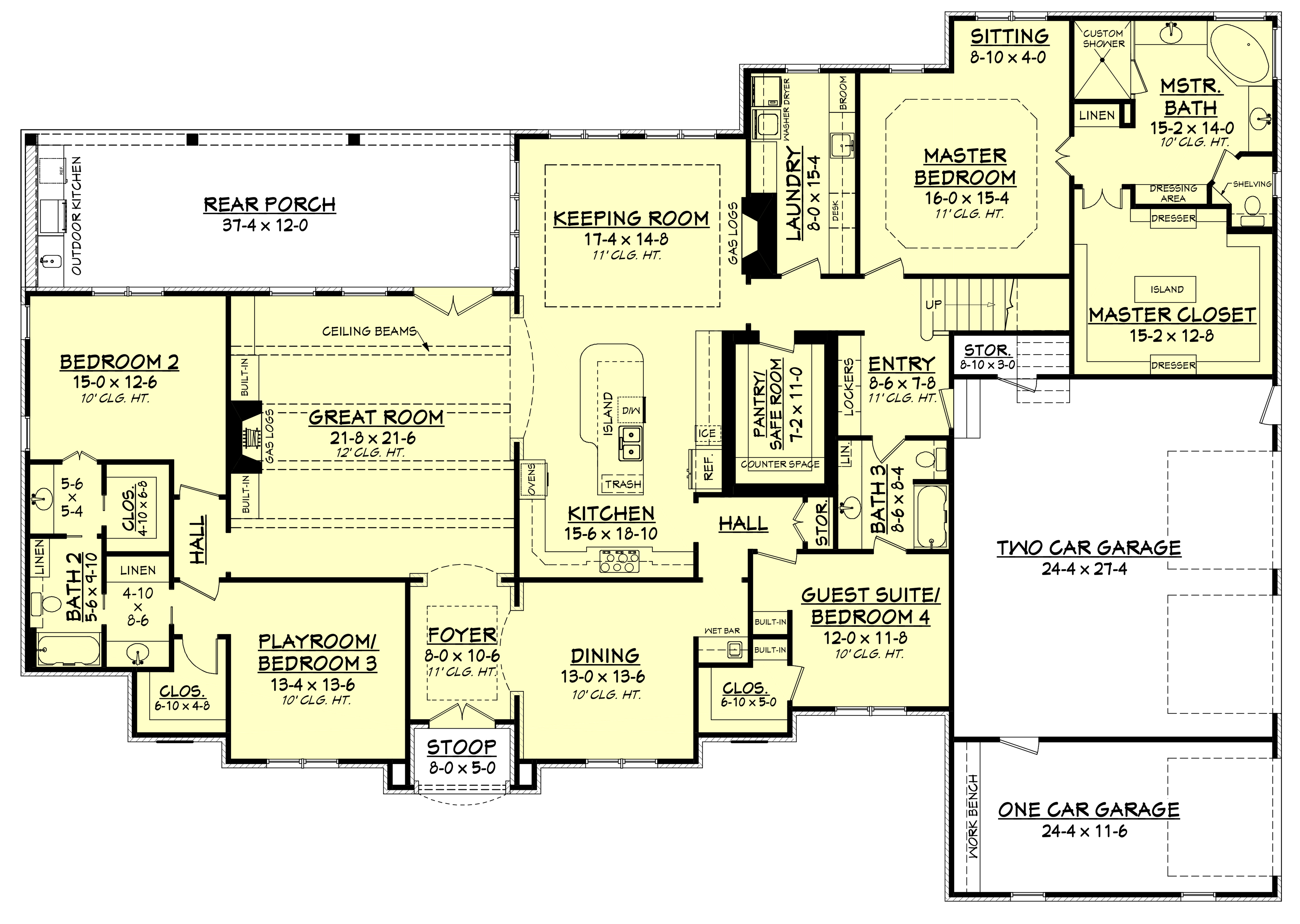 Floor Plan First Story of European Plan #142-1141