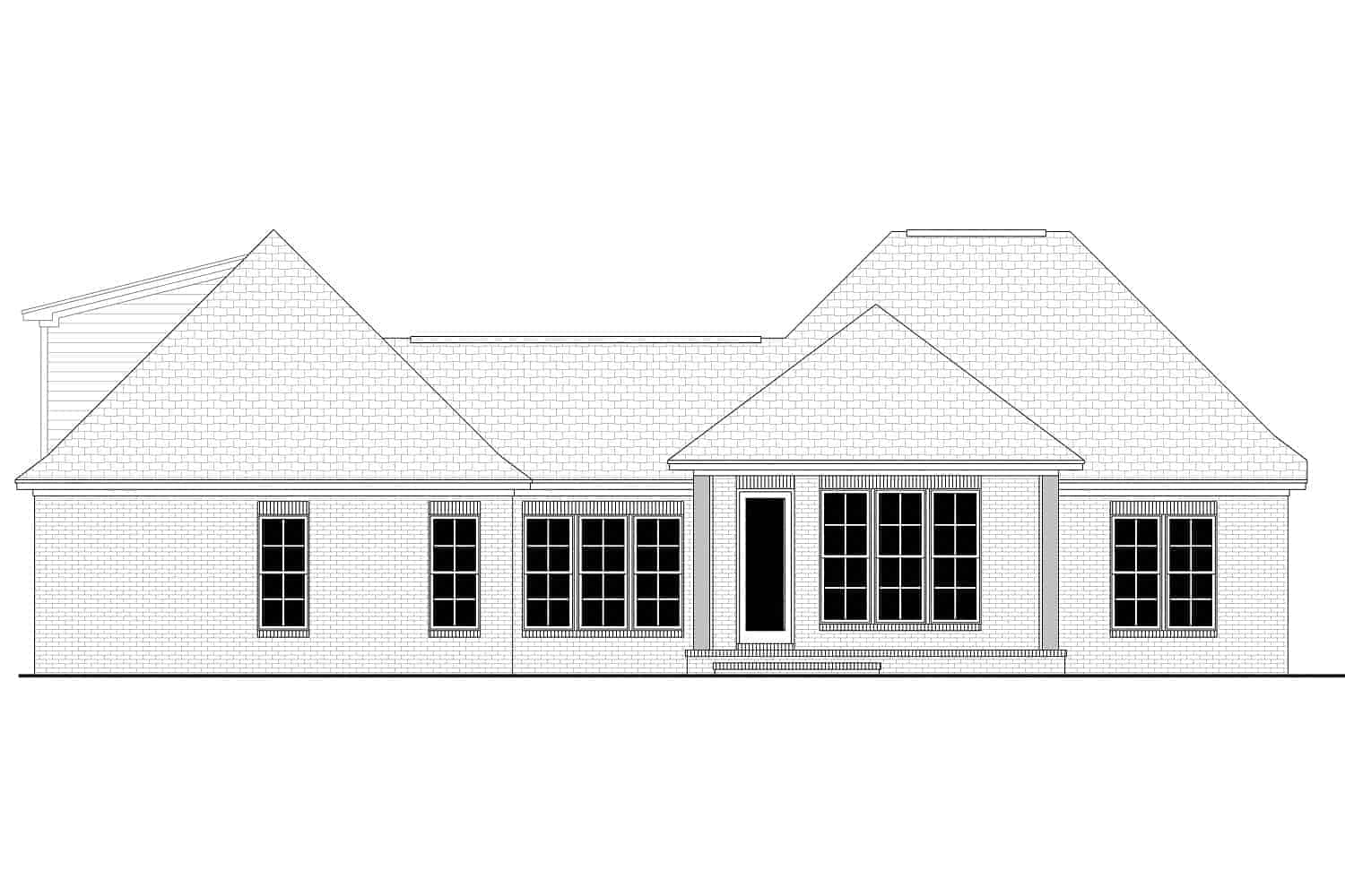 Home Plan Rear Elevation of this 3-Bedroom,1884 Sq Ft Plan -142-1145
