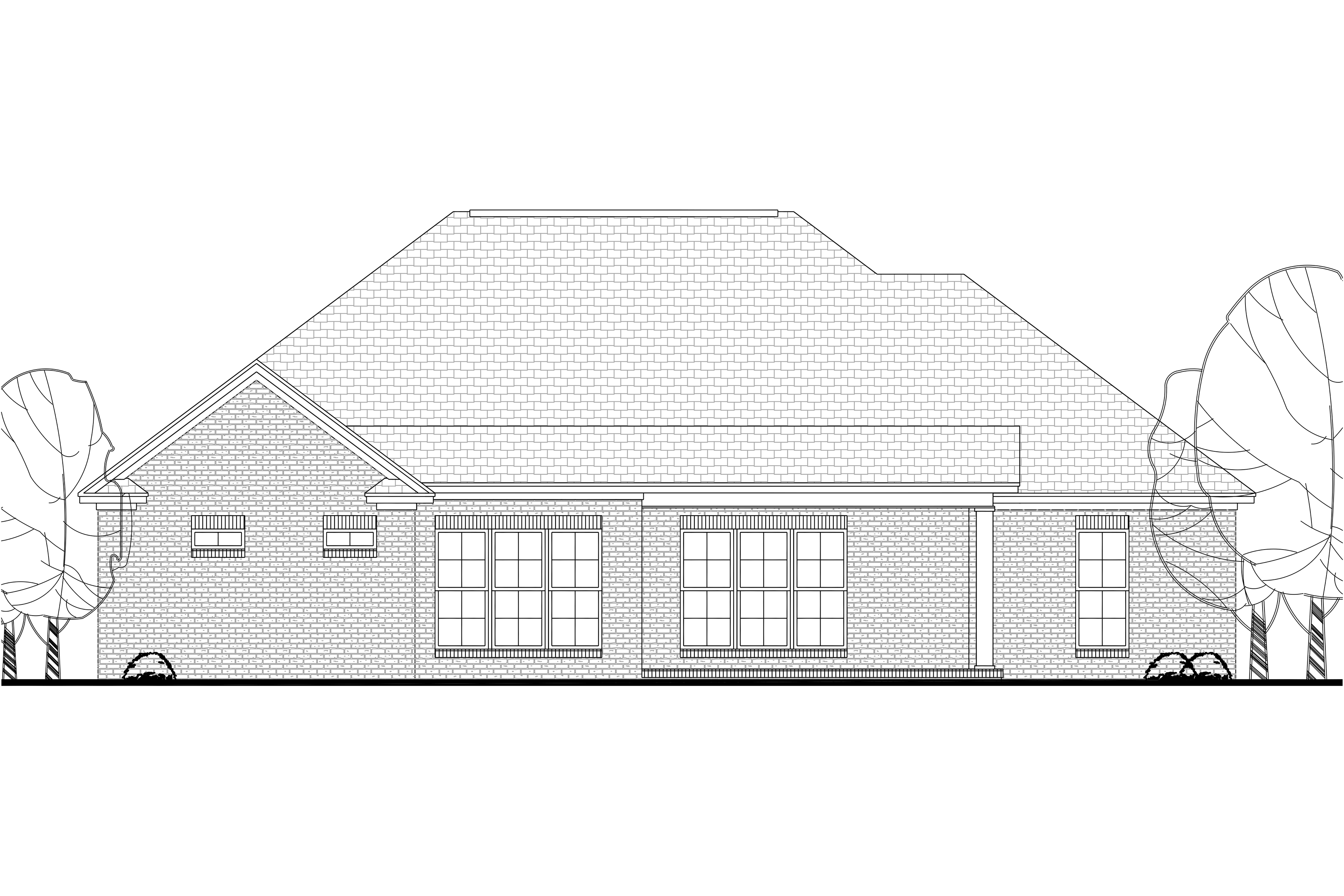 Home Plan Rear Elevation of this 3-Bedroom,1934 Sq Ft Plan -142-1146