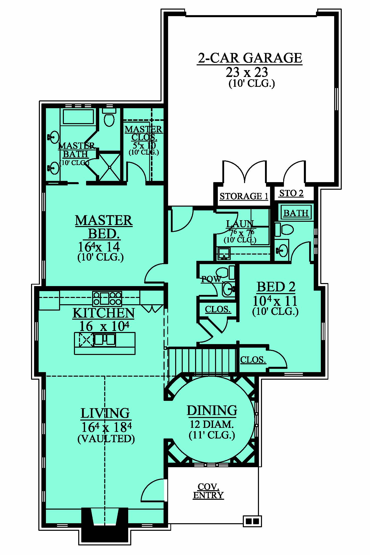 Floor Plan First Story of Traditional Plan #142-1148