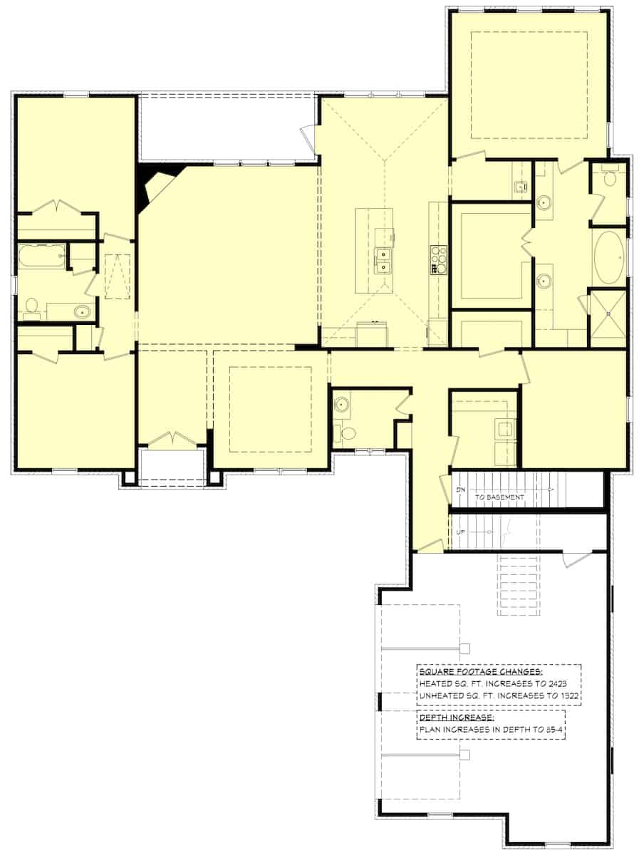 Main Level of Ranch Plan #142-1150