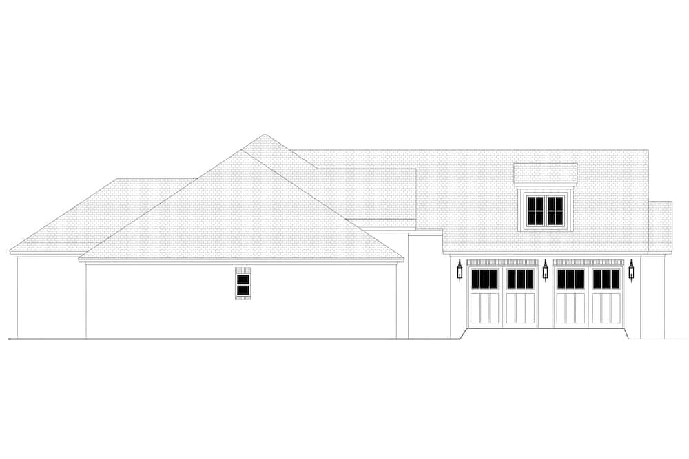 Home Plan Left Elevation of this 3-Bedroom,2405 Sq Ft Plan -142-1150