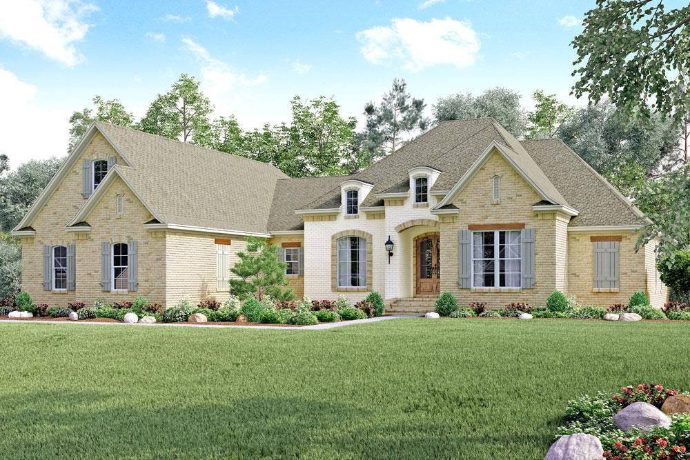 Color photograph of Country home (ThePlanCollection: House Plan #142-1151)